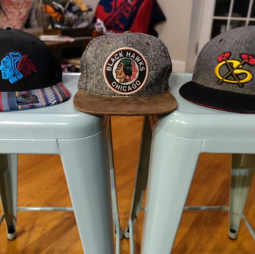 Blackhawks hat bundle with rare Blunthawks hat